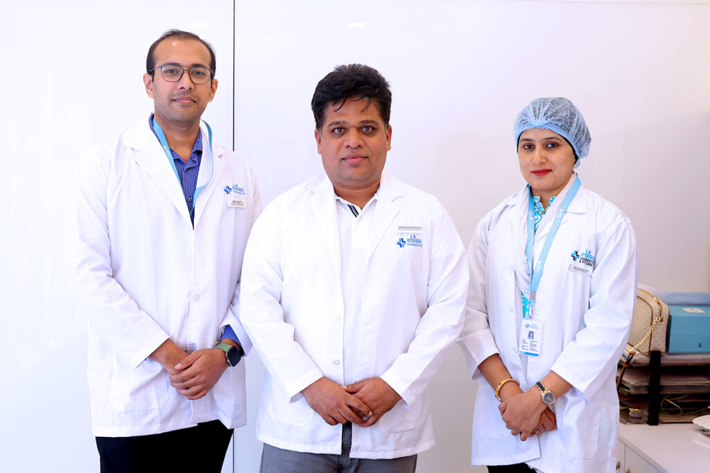 Dr. Raghu Rushi with the Ebisu Diagnostics doctors team
